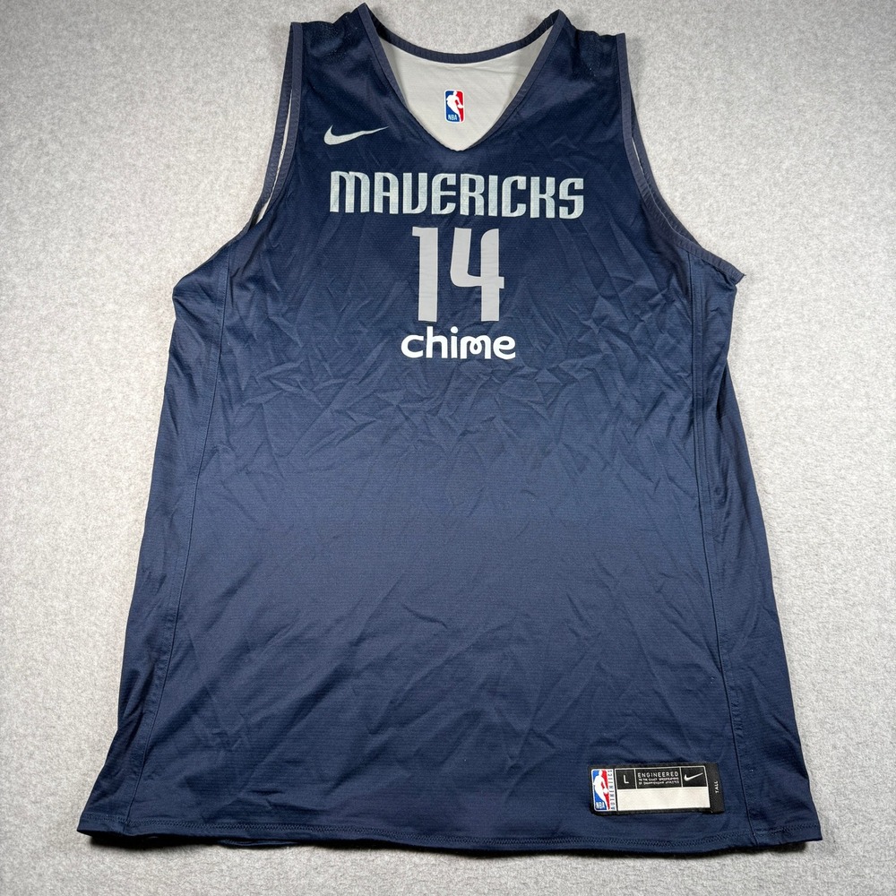 Nike Dallas Mavericks NBA Jersey Navy Blue 14 Chime Engineered Mens Large Tall